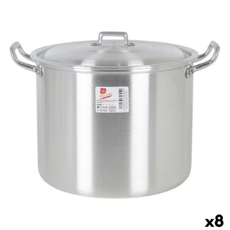 Marmite avec couvercle 39693 Ø 22 cm Argenté 6 L Aluminium 29 x 23 x 20 cm de BigBuy Cooking, Braisières - Réf : S2228163, Pr...