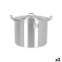 Olla con Tapa Aluminio 39 x 33 x 27 cm (2 Unidades) de BigBuy Cooking, Ollas rectas - Ref: S2228167, Precio: 47,35 €, Descuen...