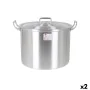 Olla con Tapa Aluminio 44 x 38 x 30 cm (2 Unidades) de BigBuy Cooking, Ollas rectas - Ref: S2228169, Precio: 73,52 €, Descuen...