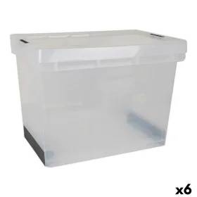 Storage Box with Lid Evolution Transparent 39 x 29 x 20,5 cm (6 Units) (39 x 29 x 20,5 cm) by BigBuy Home, Storage boxes and ...