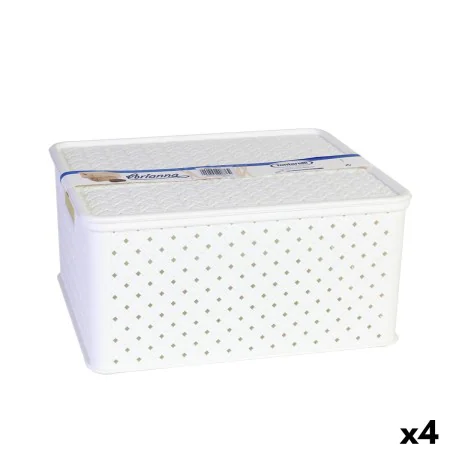 Storage Box with Lid Tontarelli Arianna 33 x 29 x 16 cm (4 Units) White 13 L by Tontarelli, Lidded Storage Bins - Ref: S22282...