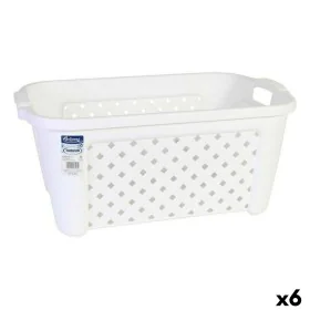 Laundry Basket Tontarelli 8065405/112 35 L White Rectangular 58 x 38 x 26 cm (6 Units) by Tontarelli, Laundry Baskets - Ref: ...