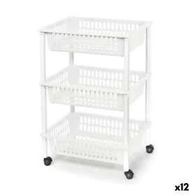 Chariot à légumes Tontarelli Mito 3 Plastique Blanc 40 x 29 x 62 cm (12 Unités) de Tontarelli, Étagères et supports - Réf : S...