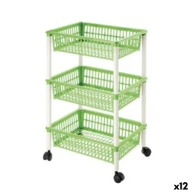 Chariot à légumes Tontarelli Mito 3 Plastique Vert 40 x 29 x 62 cm (12 Unités) de Tontarelli, Étagères et supports - Réf : S2...