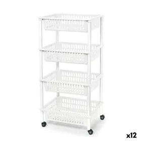 Carrito Verdulero Tontarelli Mito 4 Plástico Blanco 40 x 29 x 62 cm (12 Unidades) de Tontarelli, Estantes y soportes - Ref: S...