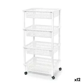 Chariot à légumes Tontarelli Mito 4 Plastique Blanc 40 x 29 x 62 cm (12 Unités) de Tontarelli, Étagères et supports - Réf : S...