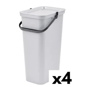 Recycling Waste Bin Tontarelli Moda 38 L White (4 Units) by Tontarelli, Waste and recycling - Ref: S2228296, Price: 57,68 €, ...