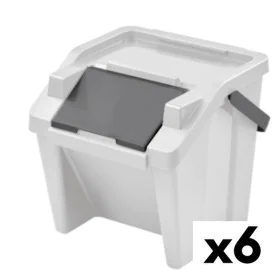 Caixote de Lixo para Reciclagem Tontarelli Moda Empilhável 28 L Branco (6 Unidades) de Tontarelli, Lixo e reciclagem - Ref: S...