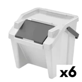 Recycling Waste Bin Tontarelli Moda Stackable 28 L White (6 Units) by Tontarelli, Waste and recycling - Ref: S2228297, Price:...