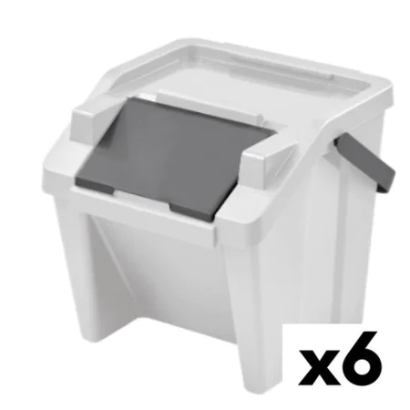 Poubelle recyclage Tontarelli Moda Empilable 28 L Blanc (6 Unités) de Tontarelli, Ordures et recyclage - Réf : S2228297, Prix...