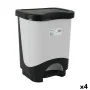 Waste bin with pedal Tontarelli Idea 18 L Black Grey 31,6 x 27,6 x 41 cm (4 Units) by Tontarelli, Waste and recycling - Ref: ...