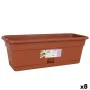 Planter with Dish Dem Squares Rectangular Brown 50 x 20 cm (8 Units) by Dem, Window Boxes - Ref: S2228460, Price: 27,01 €, Di...