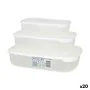 Set of 3 lunch boxes Tontarelli Family White Rectangular 29,6 x 19,8 x 7,7 cm (20 Units) by Tontarelli, Food storage - Ref: S...