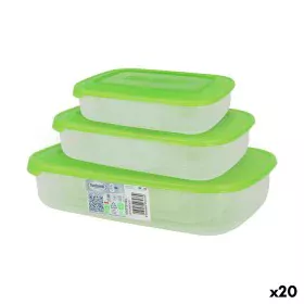 Set di 3 scatole porta pranzo Tontarelli Family Verde Rettangolare 29,6 x 19,8 x 7,7 cm (20 Unità) di Tontarelli, Conservazio...