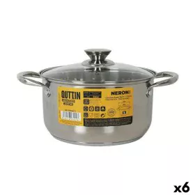 Casserole avec Couvercle en Verre Quttin New Neron Acier 32 x 23,5 x 12,8 cm (6 Unités) de Quttin, Faitouts - Réf : S2228826,...