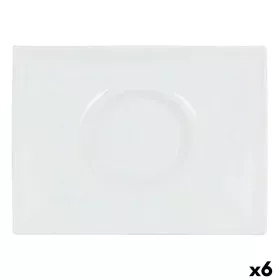 Plato Llano Inde Gourmet Porcelana Blanco 29,5 x 22 x 3 cm (6 Unidades) de Inde, Platos y fuentes - Ref: S2228933, Precio: 35...