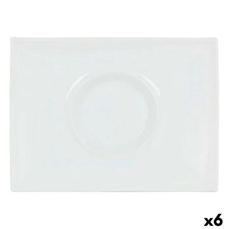 Prato de Jantar Inde Gourmet Porcelana Branco 29,5 x 22 x 3 cm (6 Unidades) de Inde, Pratos e fontes - Ref: S2228933, Preço: ...