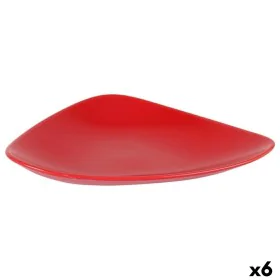 Piatto per Dolce Rosso Ceramica 24 x 18 x 3 cm (6 Unità) di BigBuy Home, Piatti e teglie - Rif: S2229046, Prezzo: 12,58 €, Sc...