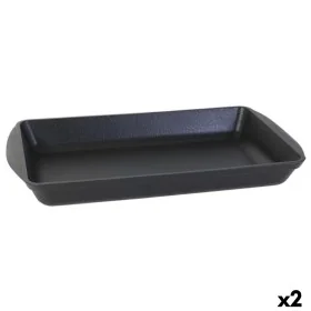 Serving Platter Inde Cast Iron Black 50 x 30 x 6,5 cm (2 Units) by Inde, Plates and dishes - Ref: S2229154, Price: 34,73 €, D...