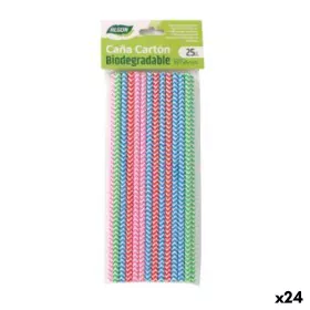 Straws Algon Cardboard Multicolour Stripes 25 Pieces 24 Units by Algon, Straws - Ref: S2229318, Price: 12,55 €, Discount: %