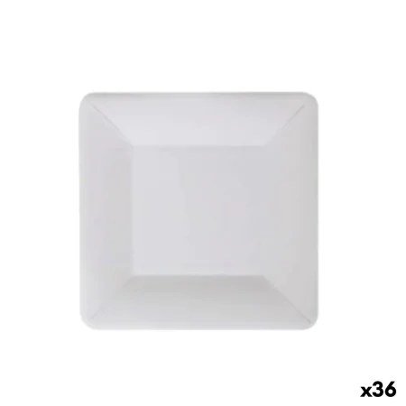 Plate set Algon Disposable White Cardboard Squared 18 cm (36 Units) by Algon, Turntables - Ref: S2229343, Price: 29,40 €, Dis...