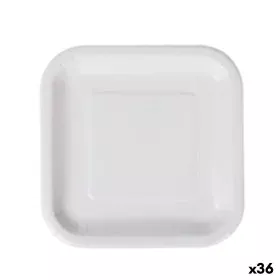 Plate set Algon Disposable White Cardboard Squared 20 cm (36 Units) by Algon, Turntables - Ref: S2229345, Price: 17,42 €, Dis...