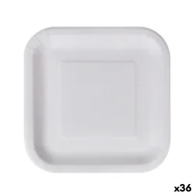 Set de Platos Algon Desechables Blanco Cartón Cuadrado 23 cm (36 Unidades) de Algon, Platos - Ref: S2229348, Precio: 18,82 €,...