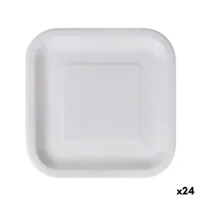 Set de Platos Algon Desechables Blanco Cartón Cuadrado 23 cm (24 Unidades) de Algon, Platos - Ref: S2229349, Precio: 29,62 €,...