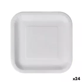 Plate set Algon Disposable White Cardboard Squared 23 cm (24 Units) by Algon, Turntables - Ref: S2229349, Price: 30,10 €, Dis...