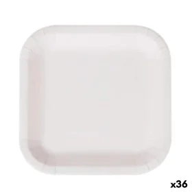 Set de Platos Algon Desechables Blanco Cartón Cuadrado 26 cm (36 Unidades) de Algon, Platos - Ref: S2229351, Precio: 18,15 €,...