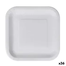 Set de Platos Algon Desechables Blanco Cartón Cuadrado 26 cm (36 Unidades) de Algon, Platos - Ref: S2229352, Precio: 56,57 €,...