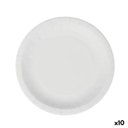 Plate set Algon Disposable White Cardboard 20 cm (10 Units) by Algon, Turntables - Ref: S2229359, Price: 36,00 €, Discount: %