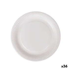 Plate set Algon Disposable White Cardboard 23 cm (36 Units) by Algon, Turntables - Ref: S2229360, Price: 19,60 €, Discount: %