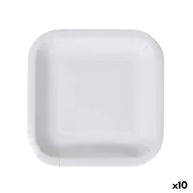 Plate set Algon Disposable White Cardboard 20 cm (10 Units) by Algon, Turntables - Ref: S2229374, Price: 35,84 €, Discount: %