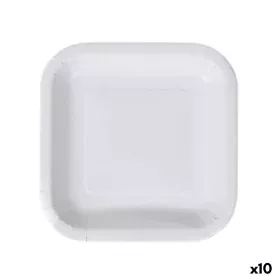 Plate set Algon Disposable White Cardboard 20 cm (10 Units) by Algon, Turntables - Ref: S2229374, Price: 36,57 €, Discount: %