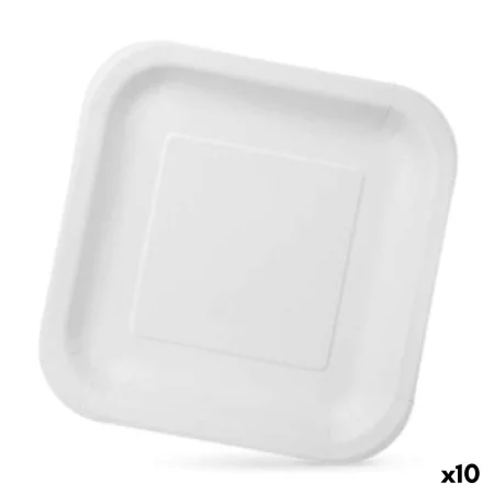 Plate set Algon Disposable White Cardboard 23 x 23 x 1,5 cm (10 Units) by Algon, Turntables - Ref: S2229377, Price: 40,35 €, ...