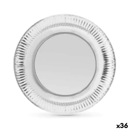 Plate set Algon Silver Disposable Cardboard 23 x 23 x 1,5 cm (36 Units) by Algon, Turntables - Ref: S2229387, Price: 35,28 €,...