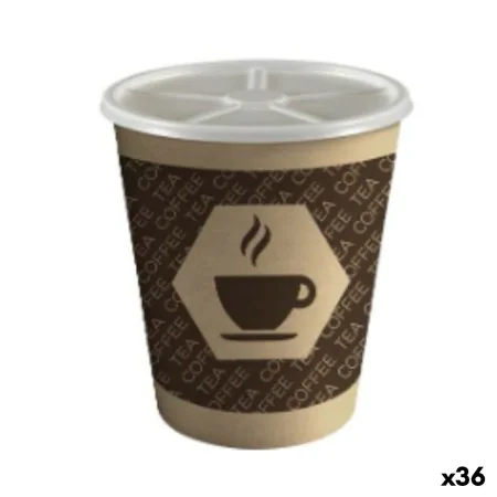 Glass with Lid Algon Cardboard Disposable Coffee 36 Units (12 Pieces) by Algon, Tumblers - Ref: S2229416, Price: 29,22 €, Dis...