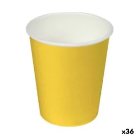 Set of glasses Algon Cardboard Disposable Yellow 36 Units (24 Pieces) by Algon, Tumblers - Ref: S2229433, Price: 33,20 €, Dis...