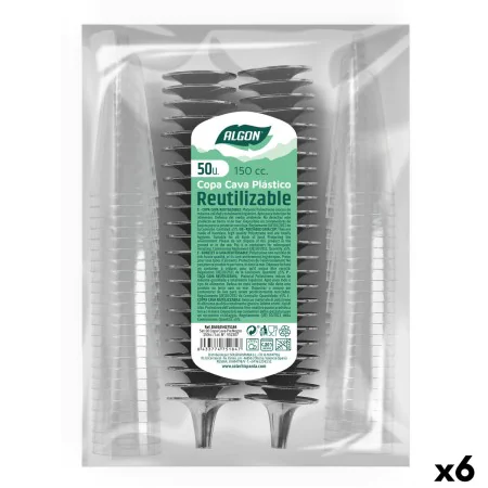 Copos de champanhe reutilizáveis Algon Preto 6 Unidades 150 ml (50 Peças) de Algon, Copos - Ref: S2229491, Preço: 35,66 €, De...