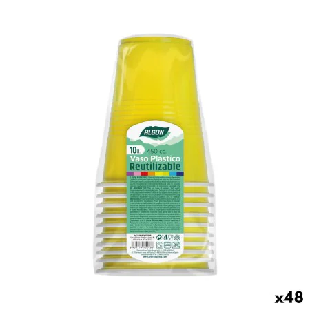 Set of reusable glasses Algon Yellow 48 Units 450 ml (10 Pieces) by Algon, Tumblers - Ref: S2229506, Price: 33,11 €, Discount: %