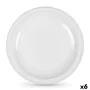 Set of reusable plates Algon Circular White Plastic 25 x 25 x 2,5 cm (6 Units) by Algon, Turntables - Ref: S2229534, Price: 5...