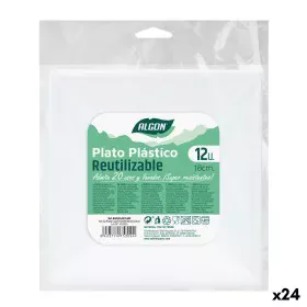 Set di piatti riutilizzabili Algon Quadrato Bianco Plastica 18 x 18 x 4 cm (24 Unità) di Algon, Piatti - Rif: S2229542, Prezz...