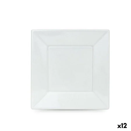 Set of reusable plates Algon White Plastic 23 x 23 x 2 cm (24 Units) by Algon, Turntables - Ref: S2229600, Price: 31,36 €, Di...