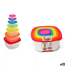 Set of lunch boxes Privilege Multicolour Stackable Squared 7 Pieces (12 Units) by Privilege, Food storage - Ref: S2229775, Pr...