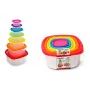 Set de Fiambreras Privilege Multicolor Apilable Cuadrado 7 Piezas (12 Unidades) de Privilege, Almacenamiento de alimentos - R...