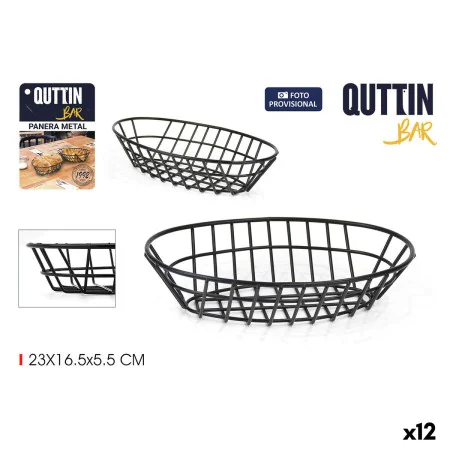 Corbeille à Pain Quttin Métal Oblongue 23 x 16,5 x 5,5 cm (12 Unités) de Quttin, Stockage des aliments - Réf : S2229884, Prix...