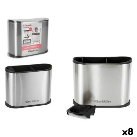 Pot for Kitchen Utensils Quttin 143615 Stainless steel 18 x 10,4 x 23 cm (8 Units) by Quttin, Shelves and supports - Ref: S22...