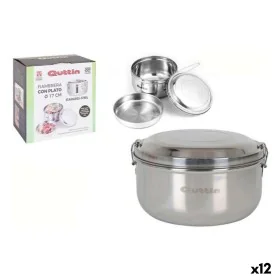 Lancheira Redonda com Tampa Quttin Aço inoxidável Aço 17 cm (12 Unidades) (Ø 17 cm) de Quttin, Armazenamento de alimentos - R...