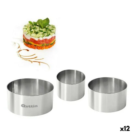 Moldes Quttin Aço inoxidável Prateado 10 x 10 x 5 cm (12 Unidades) (3 pcs) de Quttin, Formas para tartes e biscoitos - Ref: S...